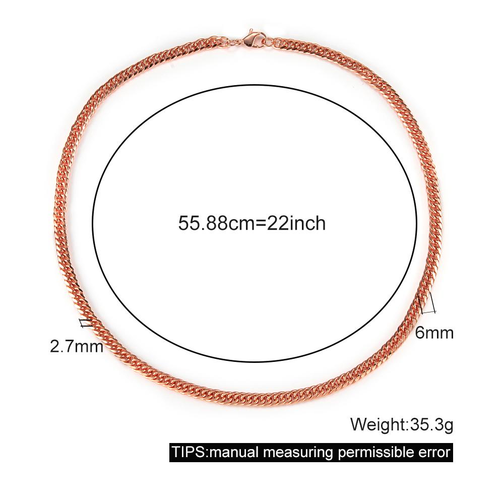 Vinterly Cross Chain Long Necklace for Women Thin Pure Copper Adjustable 51cm Twisted Anti-scratch Jewelry Female Lobster Clasps