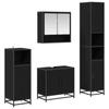 Bathroom Furniture Set 4 Pcs Black Oak Effect Wood Based Material