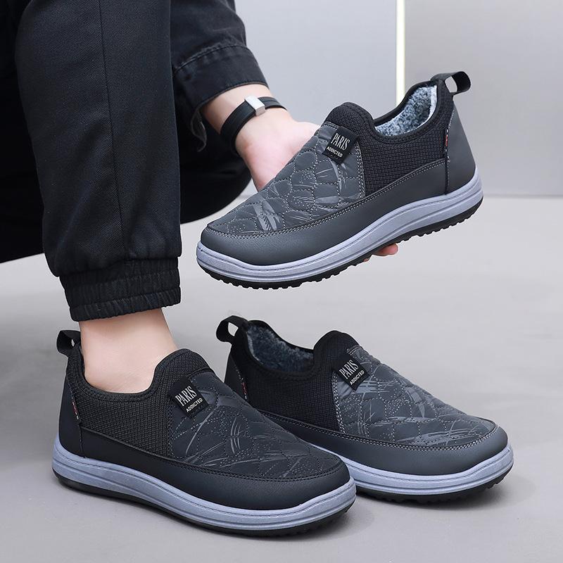 Altes Peking Winter Herren Samt verdickt warme Papa Baumwollschuhe rutschfest und verschleißfest lässige Mittelalter und ältere Sportschuhe Anpassung