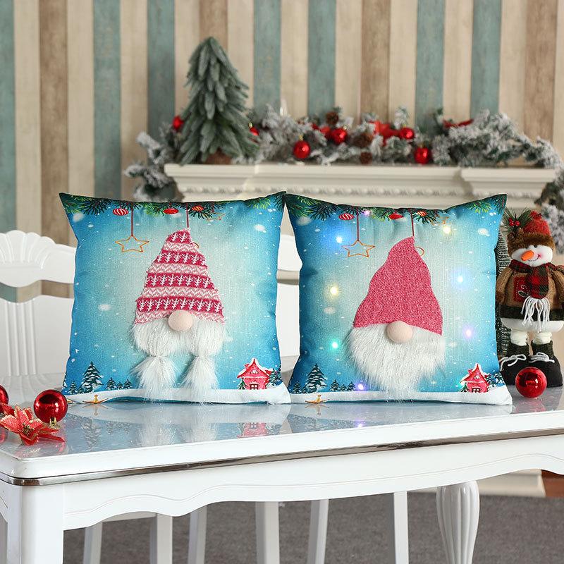 

Light Up Pillow Case Pillow Cover No Face Santa Home Decor Christmas Gift pigtail old man