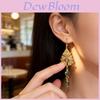 Magic Mushroom Green Phantom Quartz Waterfall Earrings With Electroplated Finish For Women