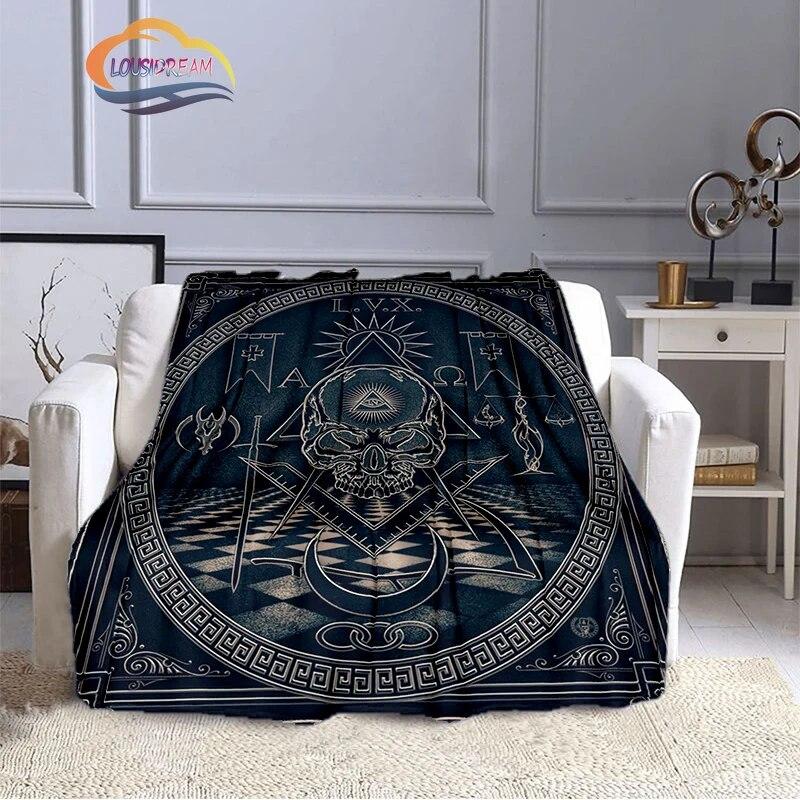 Fashion Northern Europe Freemasonry Blanket Masonic Portable Sofa  Freemason Flannel Warm Four Seasons Camping Blanket