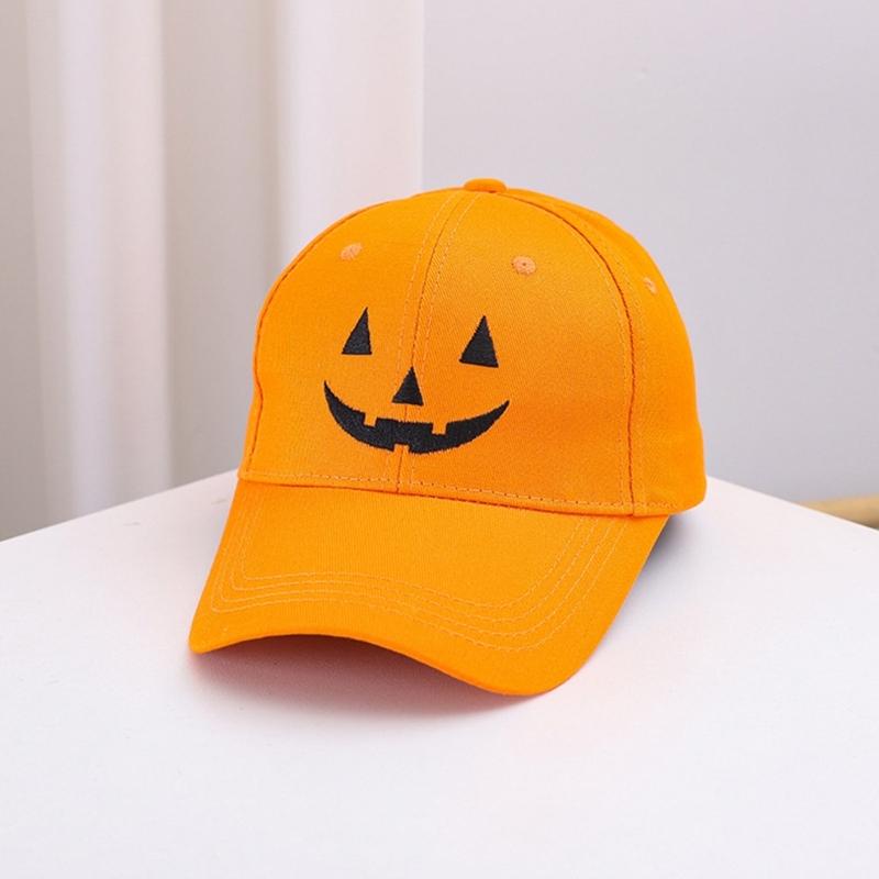 Embroidery Pumpkin Faced Baseball Hat for Family Outdoor Street Wear Dance Caps Festival Celebrate Hat Costume Accessory