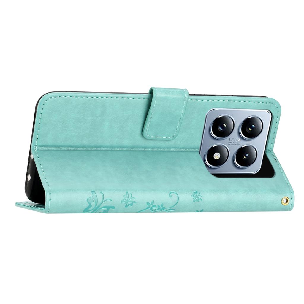 Für Xiaomi 14T Pro Hülle Musterprägung PU-Leder Handy-Brieftasche Abdeckung mit Riemen