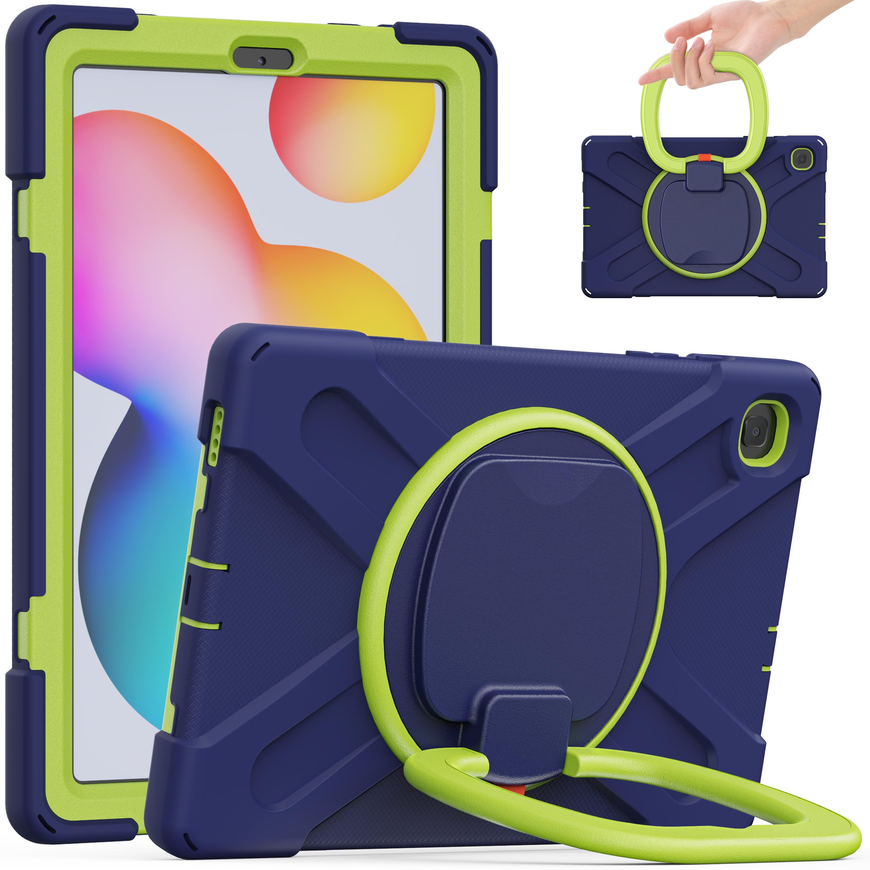 Pour Samsung Galaxy Tab A9 Plus S9 FE S8 S7 S6 Lite Coque de Tablette Complète Anti-Choc avec Anneau de Poignée Rotatif et Support S6 Lite 10.4 inch