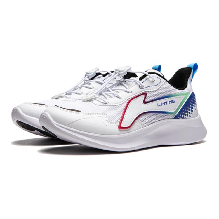 Li Ning Kids Mesh Comfortable Versatile Non-Slip Wear-Resistant Low-Top Casual Shoes Kids Casual Shoes White Blue Black YKCU116-3