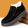 Men's Winter Fleece Thickened Cotton Boots High Top Genuine Leather Slip Resistant Soft Sole Snow Boots Korean Fashion Design