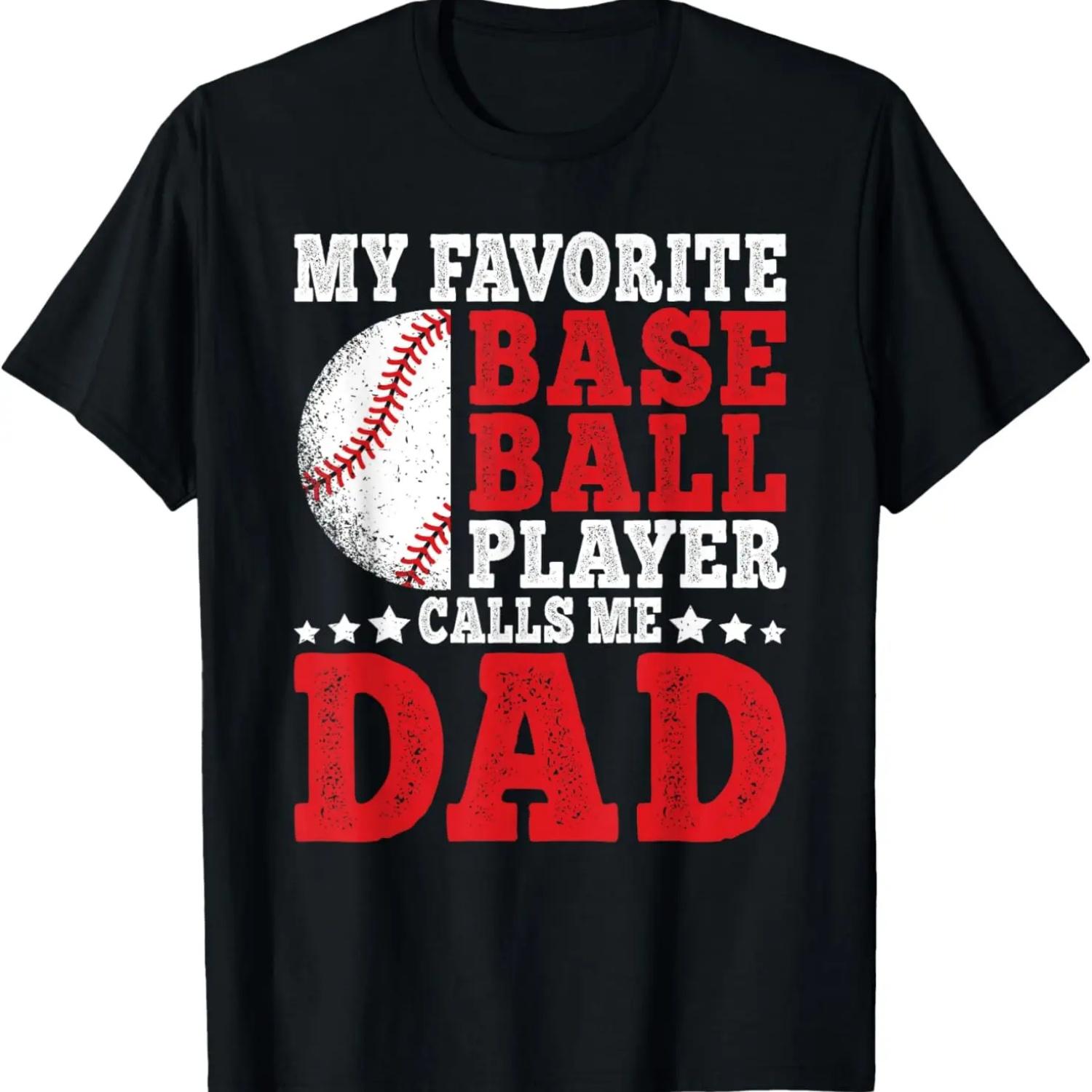 

Мой любимый бейсболист называет меня папой Смешная футболка для папы-бейсболиста XXXXXL чёрный