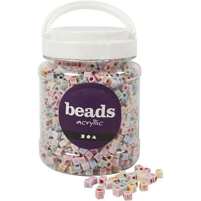 Plastic Beads In Pretty Pastel Colors with Letters. Ref 69904