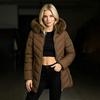 New women's clothing hooded down cotton-padded jacket medium and long slim autumn and winter cotton-padded jacket top