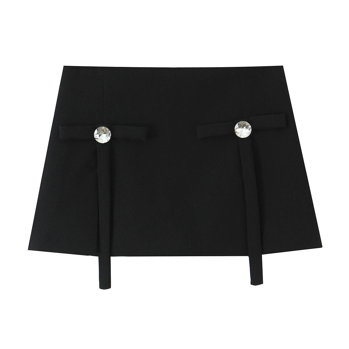 Cross-border women s clothing wholesale: 2025 autumn new fashionable minimalist short skirt + sleeveless top set XS