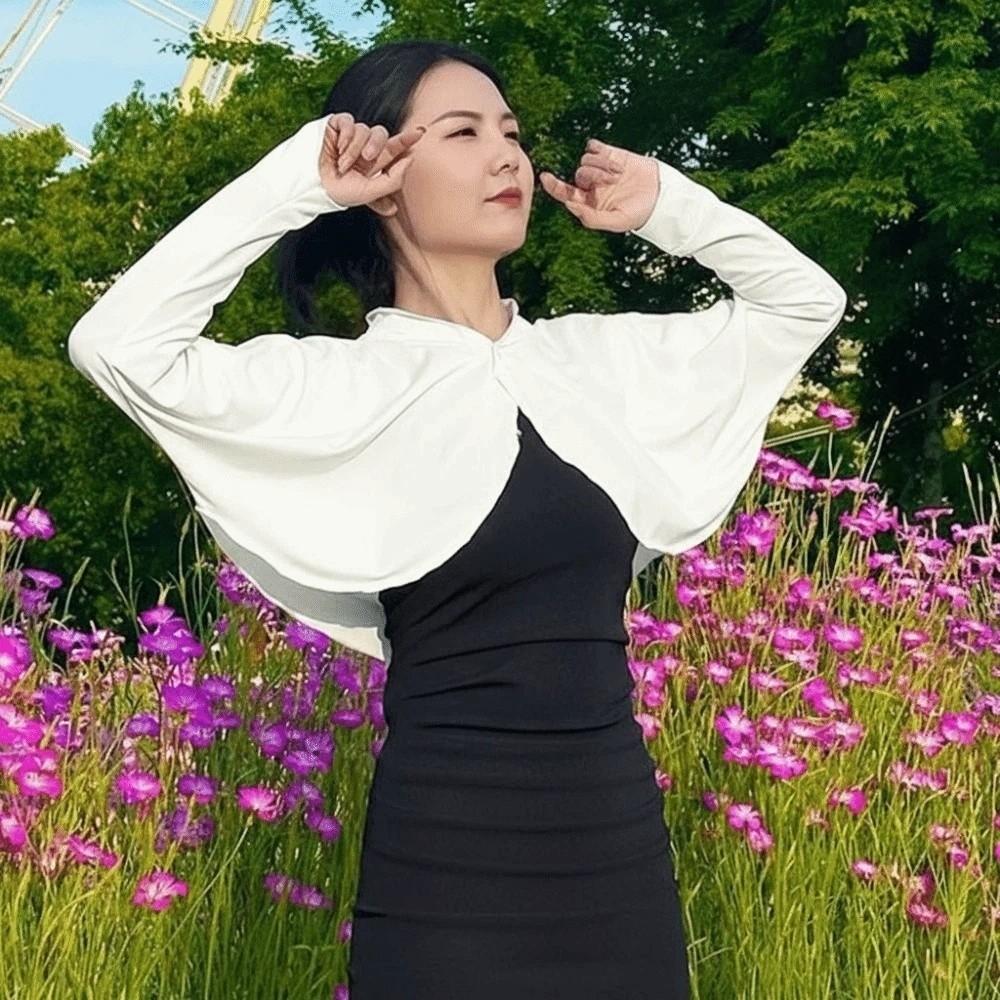Solid Color Summer Sunscreen Shawl Sunshade Cloak Sun Protection Clothing Ice Silk Cape Riding