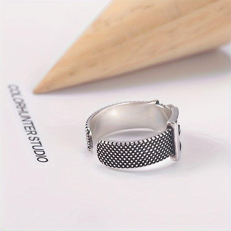 Gürtelschnallenring Trendiger Herren-Zeigefingerring Einfacher Retro-Hongkong-Stil Ring Schmuckdesign Punk