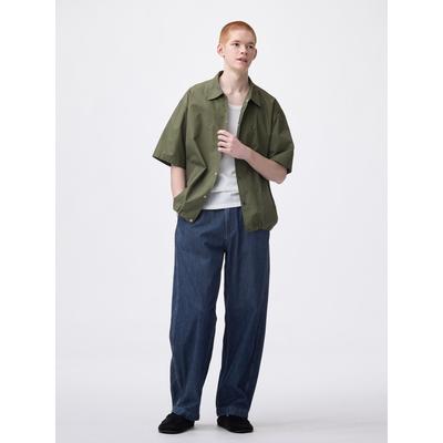 Light Denim Barrel Leg Easy Pants 75.5 79.5cm
