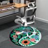 1pc Floral Yin Yang Symbol Carpet, Round Non Slip Durable Large Size Office Carpet, Suitable for Office