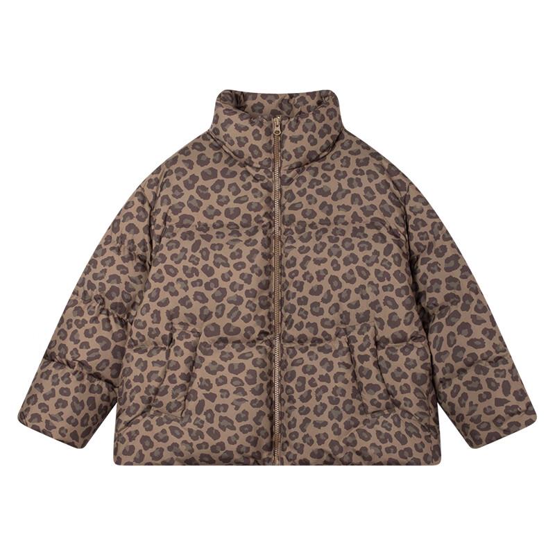 Mucmukn Kids' Retro Leopard Print Down Jacket