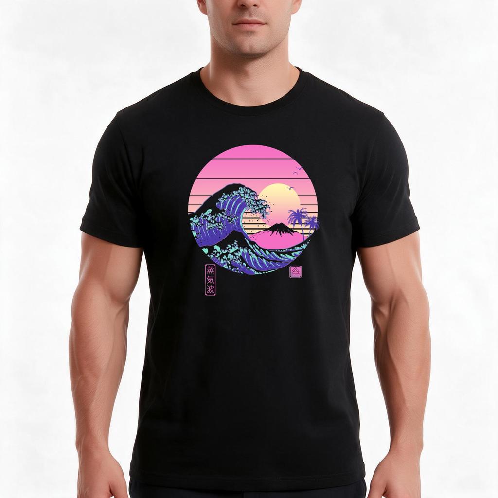 The Great Vaporwave Tshirt Summer Casual Cotton Tee Oversized Streetwear Tops Vintage Graphic Print Loose Fit Short Sleeve