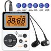 Mini FM AM rádio Dvoupásmový rádiový přijímač s LCD displejem 3,5mm podpora sluchátek Budík Časovač vypnutí 2*AAA baterie