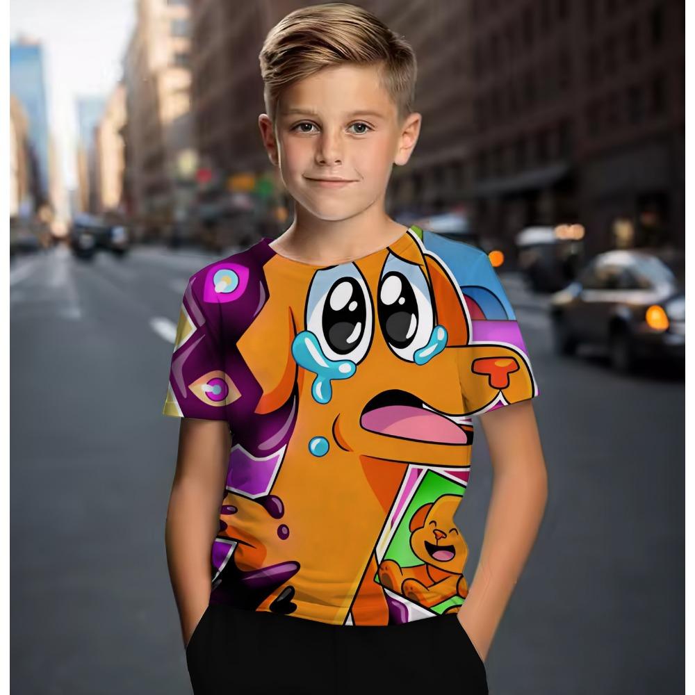 Magical Digital Circus Children's Wear Boys and Girls 3D Printed Casual T-shirt Short Sleeve Top