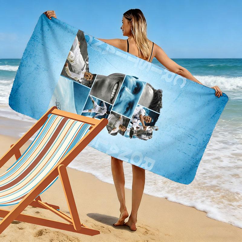 CR7 Print Beach Towel, Large Soft Quick Dry Towel for Beach Camping Swimming