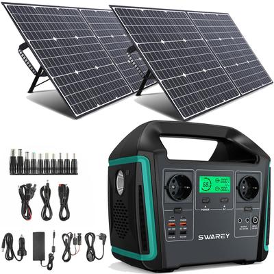 Power Station Γεννήτρια Ισχύος 1000W(Αιχμής 1500W) SWAREY S1000 725,76Wh Solar Generator Power Bank Charger With 2x 100W Solar Panel