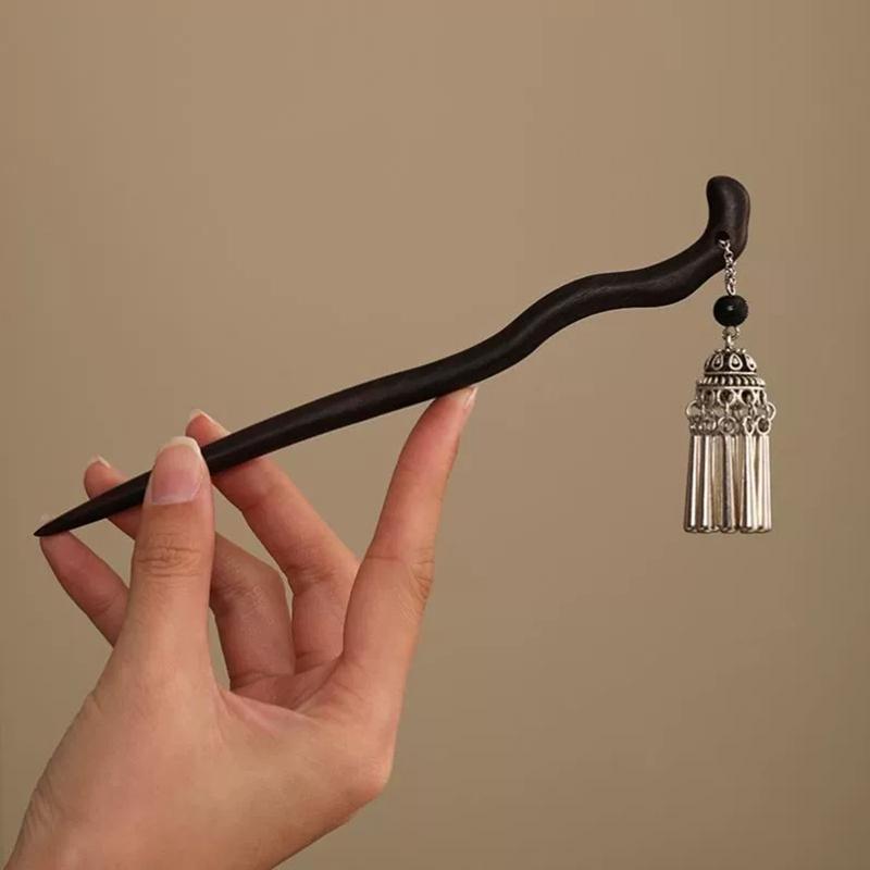Chinese Style Butterfly Fan Tassel Hair Stick For Women Vintage Metal Hanfu Chopstick Hair Sticks Hair Accessories