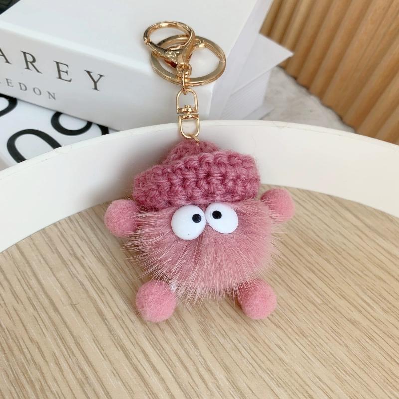 Nou Păr de Nurcă Brichete Mici Praf Elf Pandantiv de Pluș, Breloc de Chei Auto Pandantiv Femeie Păpușă