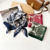 French Retro Printed Square Scarf 61 Herringbone Silk Scarf High Sense Atmosphere Decorative Shawl Scarf Wholesale