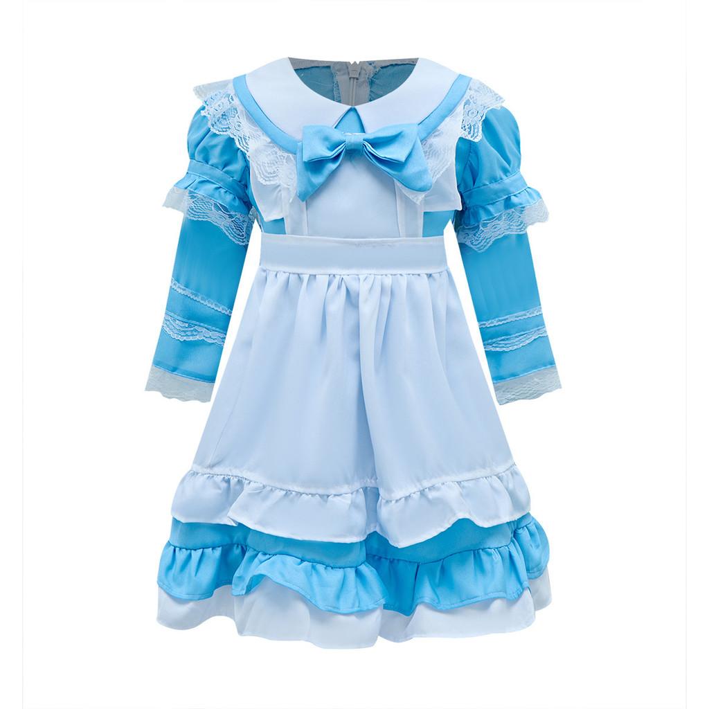Halloween Girl Stage Costume With Bow And Lace Design For Childrens Fairy Tale Play