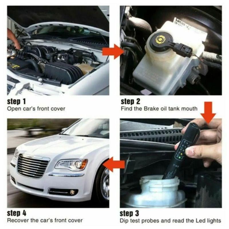 Tester Nou de Lichid de Frână din Plastic Negru Instrumente Precise de Diagnosticare a Calității Uleiului Tester Universal de Ulei de Frână pentru Autovehicule