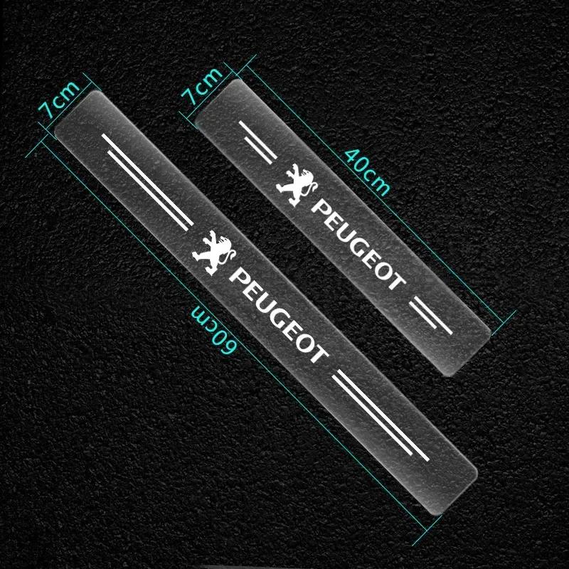 Auto Schwellenschutz Transparenter Dekorativer Aufkleber für Peugeot 406 408 508 206 307 308 3008 207 208 407 2008 5008 107