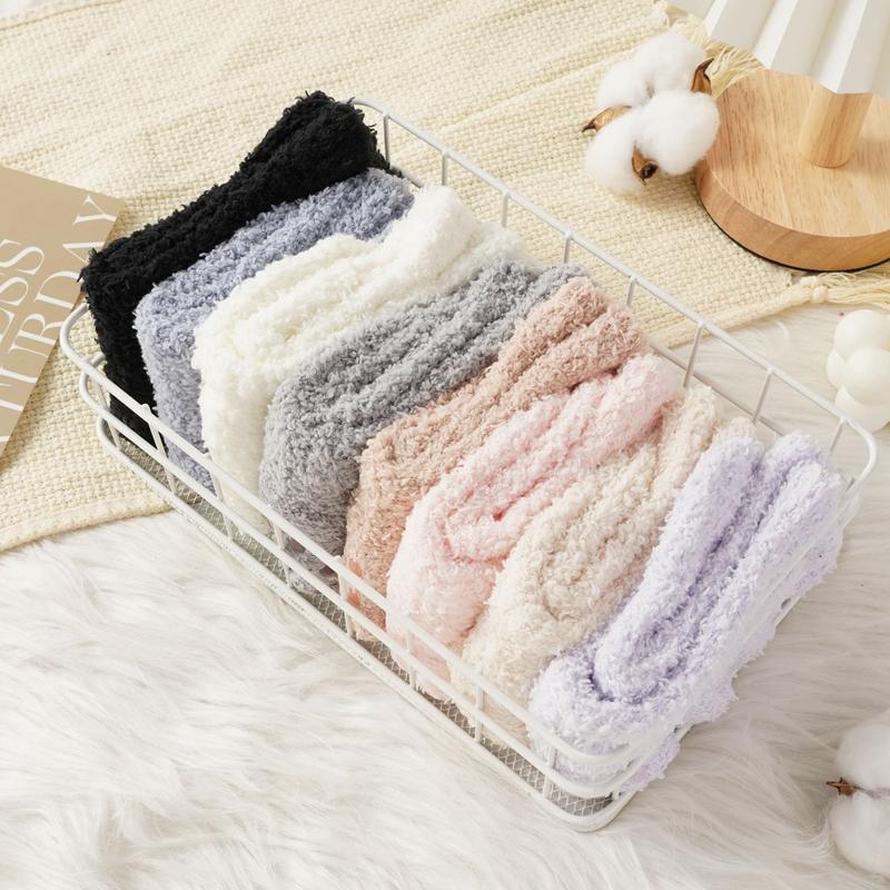 10 Pairs Women's Slouch Socks Women Thickened Coral Fleece Warm Indoor Floor Silicone Non-slip Invisible Cotton Boat Socks