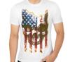 Patriotic Skull and Flag T-Shirt for Men Apparel Short Sleeve