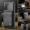 For Samsung Galaxy S22 5G Leather Back Cover Magnetic Case JEEHOOD J06 Phone Case with Card Bag RFID Blocking