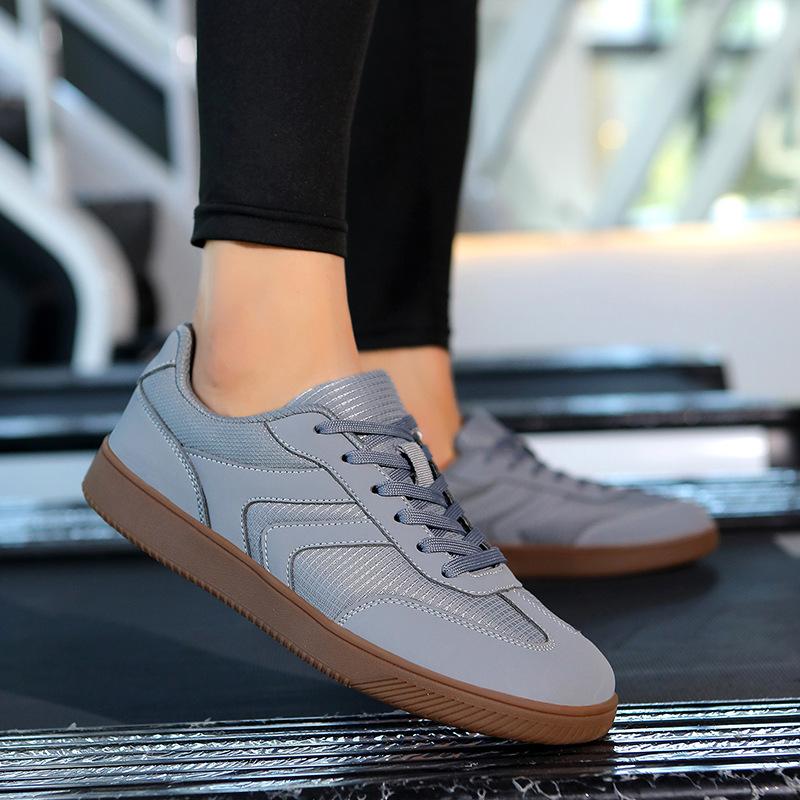 Retro Lace-up Breathable Casual Sports Men's and Women's Moral Training Shoes Round Head Splicing Mesh Forrest Gump Shoes