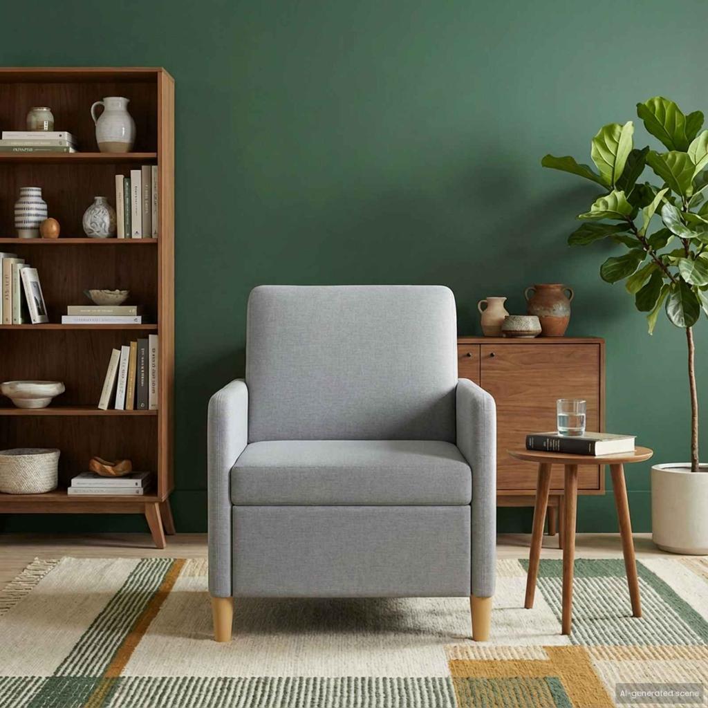 Storage Sofa in Light Grey 72 x 78 x 87 cm Polyester