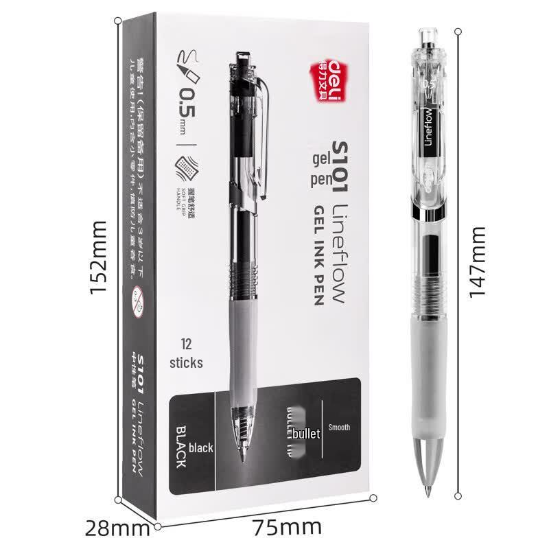 Deli S101 Quick-Dry 0.5mm Black Gel Pen