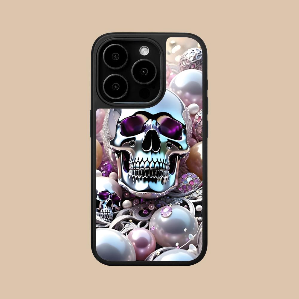 

Luxury Silver Skull Mobile Phone Case for iPhone 17 16 15 14 13 12 11 Air Pro Max Plus Matte Surface Colorful Cover Cover Pretty iPhone 11