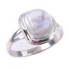 Natural Rainbow Moon Stone Gemstone Handmade 925 Sterling Silver Ring S.8 g6a57