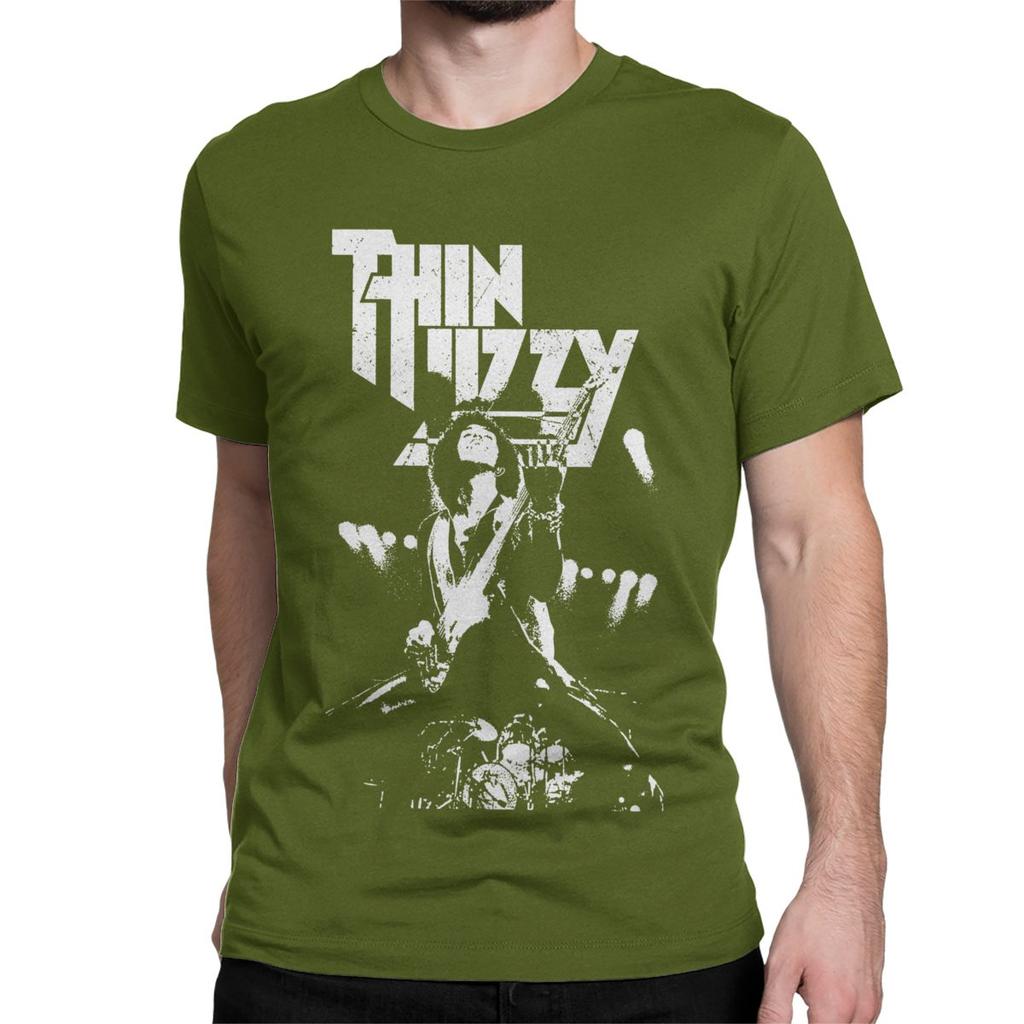 Rock Band 90s T Shirts Men Women 100% Cotton Amazing T-Shirt Crewneck Thin Lizzy Tee Shirt Short Sleeve Clothes Plus Size