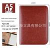 A5 Multi-Functional Leather Zipper Notebook with Large Capacity and Loose-Leaf Pocket Inserts, B5 Size