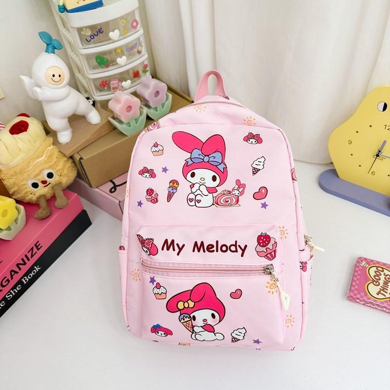 Hello Kitty Kuromi Cinnamoroll My Melody Printed Children Backpack For Daily Use