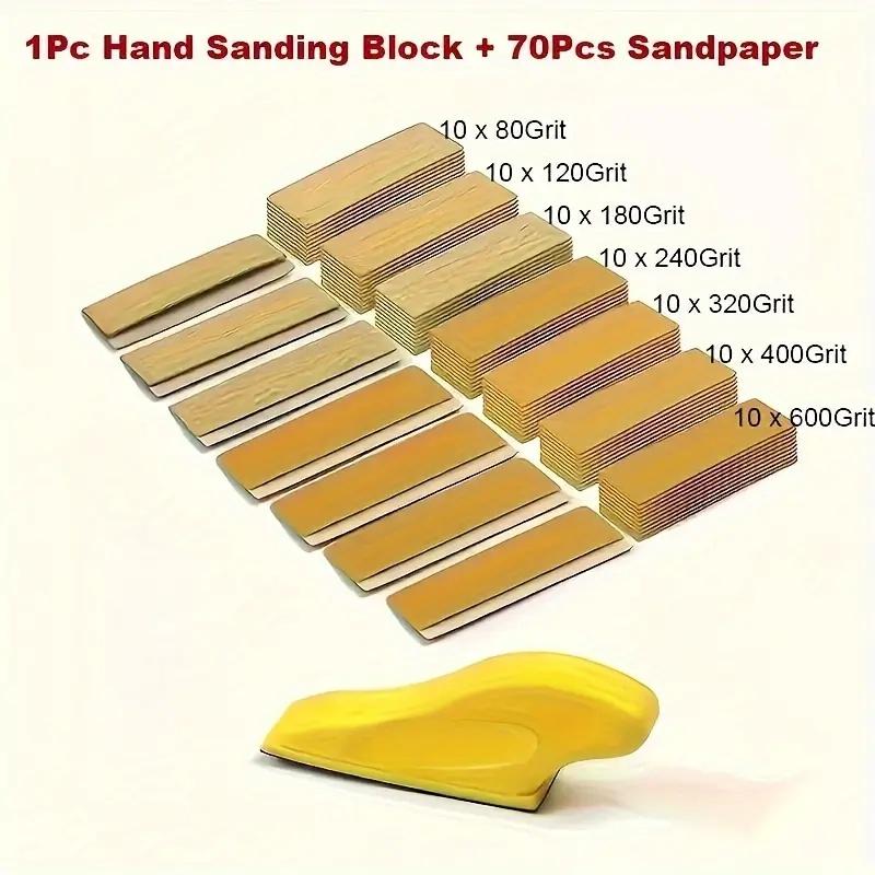 15/36/106pcs Mini Polishing Kit, Medium Grind Aluminate Sandpaper, Plastic Handle for Woodworking and Tight Spaces