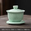 Jingdezhen-Hand Drawn Tea Bowl with Cover, Ceramic Tea Set, Large White Porcelain Covered Bowl, San Cai Gaiwan