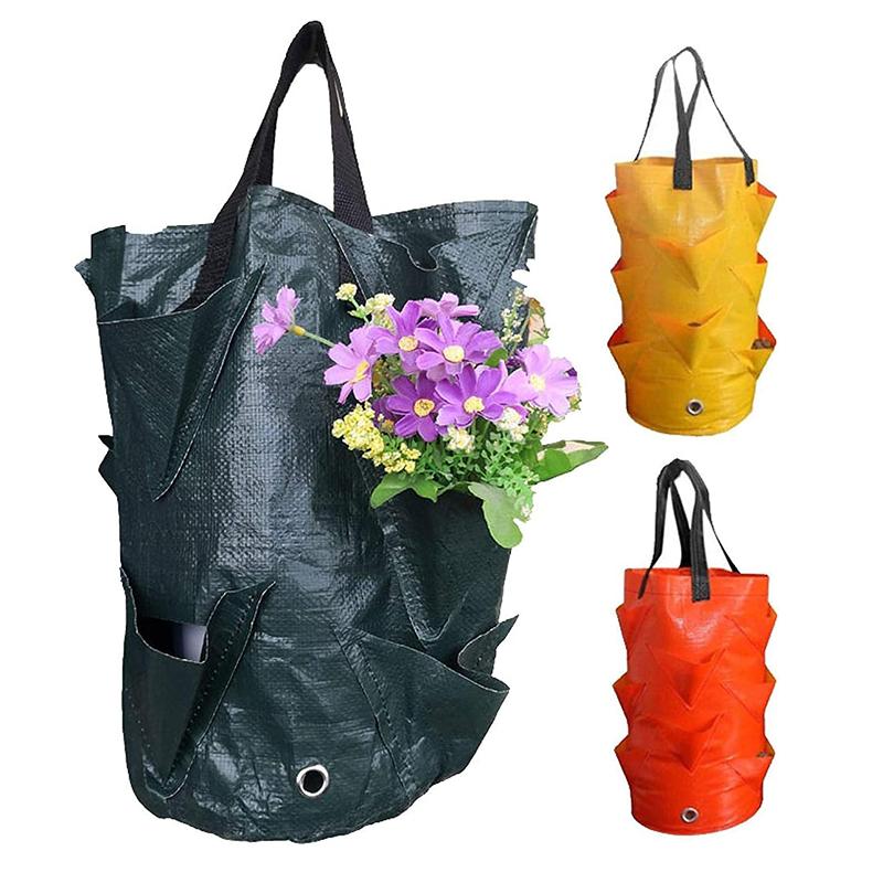 Strawberry Hanging Flower Pot Bag Herb Growing Container Garden Storage Easy Plant Care & Display Bag