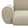 Adjustable Floor Stool Beige Coarse Velvet