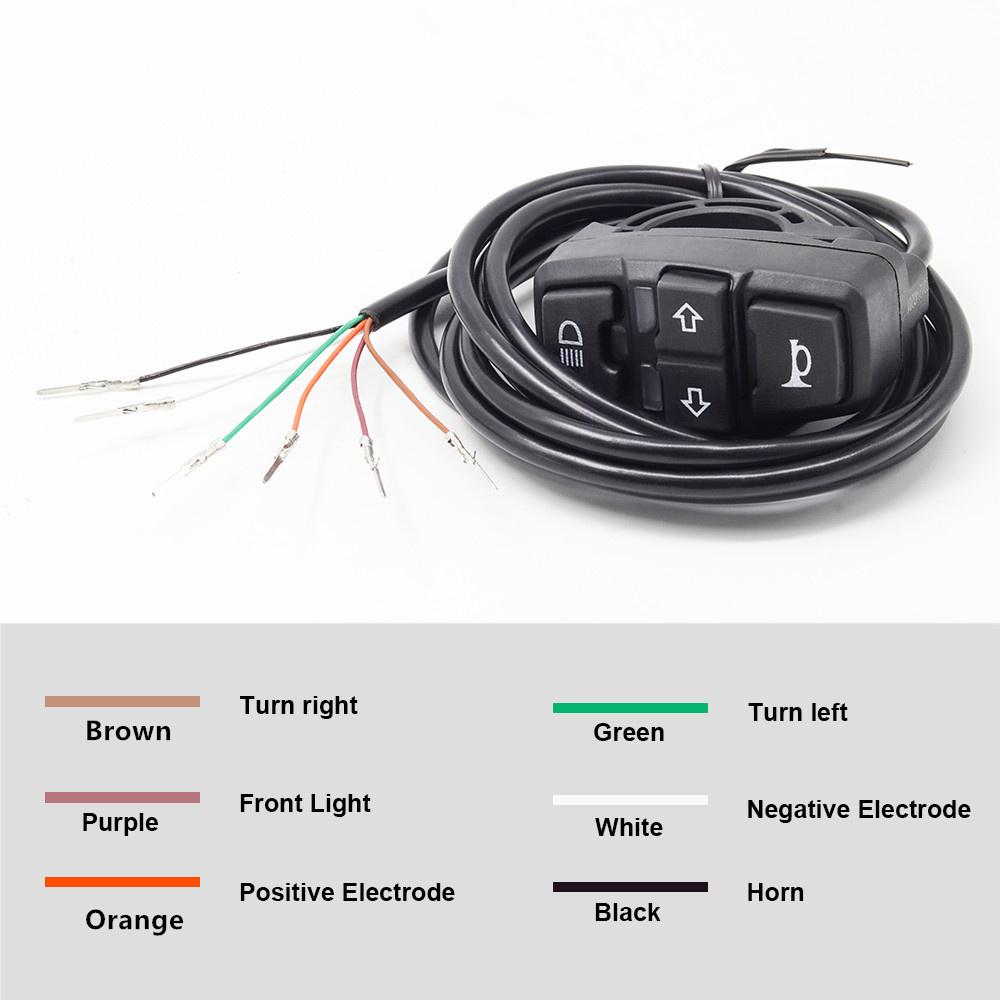 3 In 1 Electric Bike HeadLight Horn Turn Light Switch 12V 24V 36V 48V Waterproof