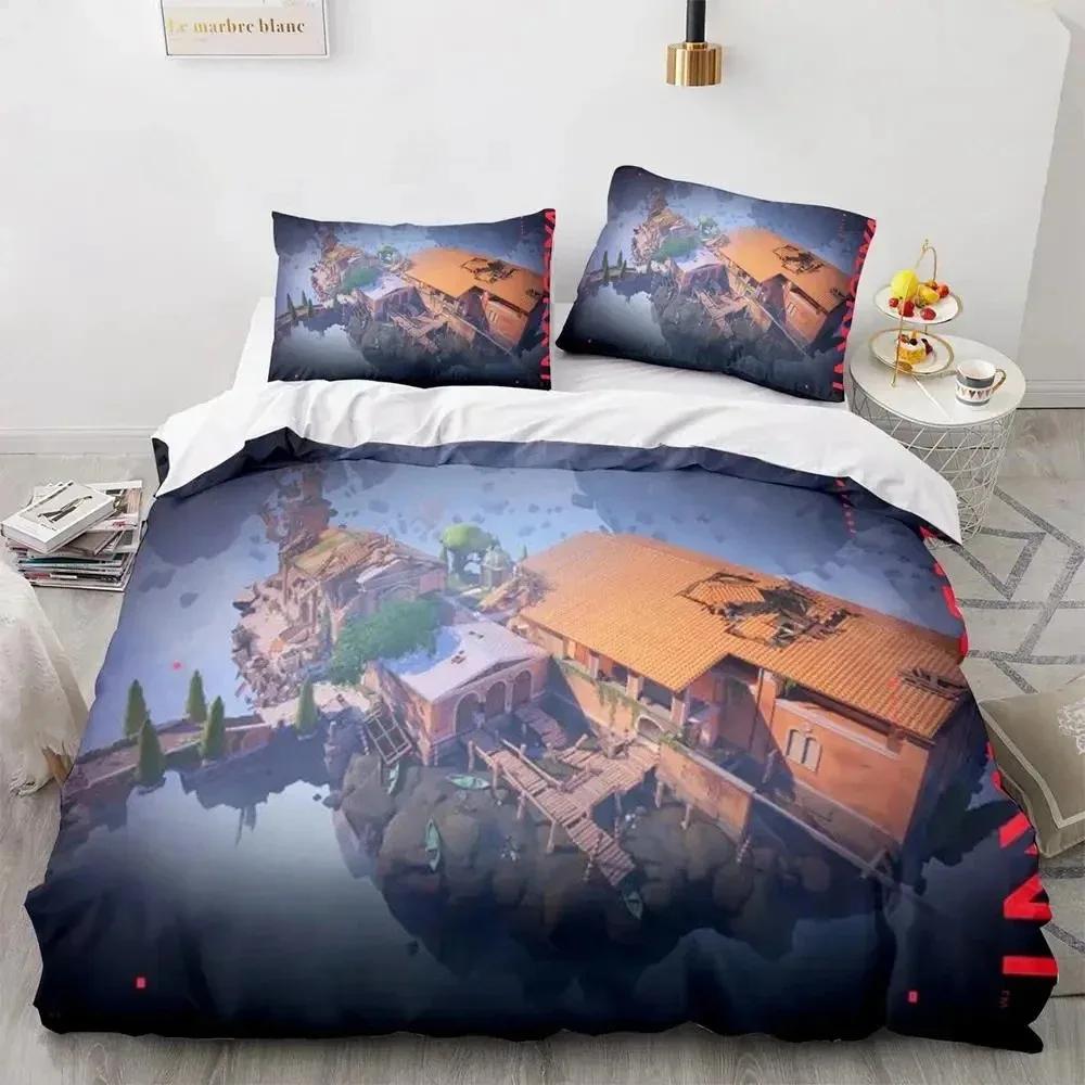 Game Valorant Neon Bedding Set Boysgirls Twin Queen Size Duvet Cover Pillowcase Bed Kids Adult Fashion Home Textile Customizable