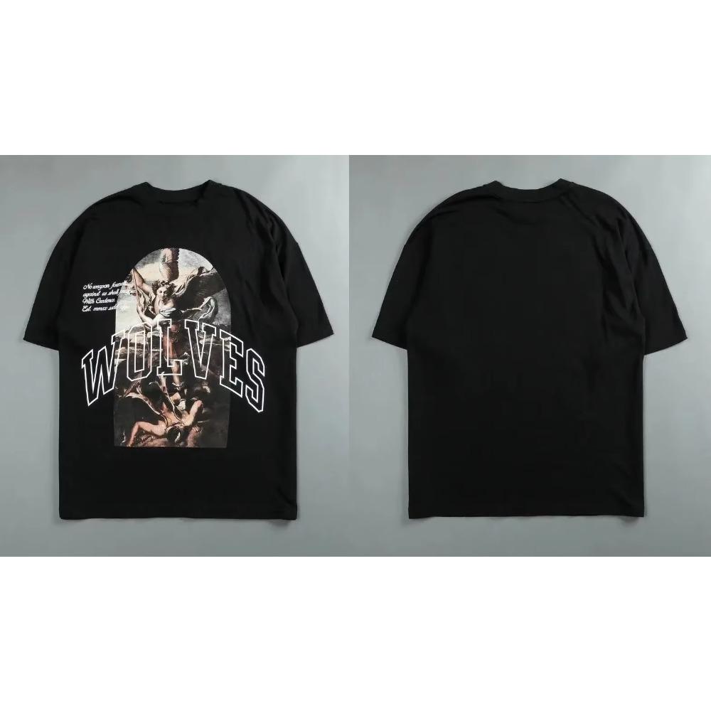 Darc Sport Vlci Gym Trička Nadměrná Cvičební Fitness Darcsport Pánské Oblečení Grafický DTG Potisk Darcs Sport Vlčí Trička