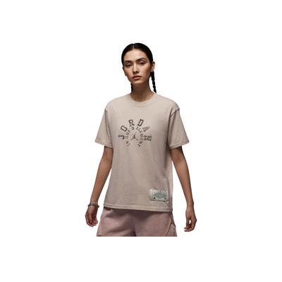 Sport Dongdan Dri-FIT Quick-Drying Soft Comfortable Short Sleeve Drop Shoulder T-Shirt Women T-Shirts Oatmeal HV1273140